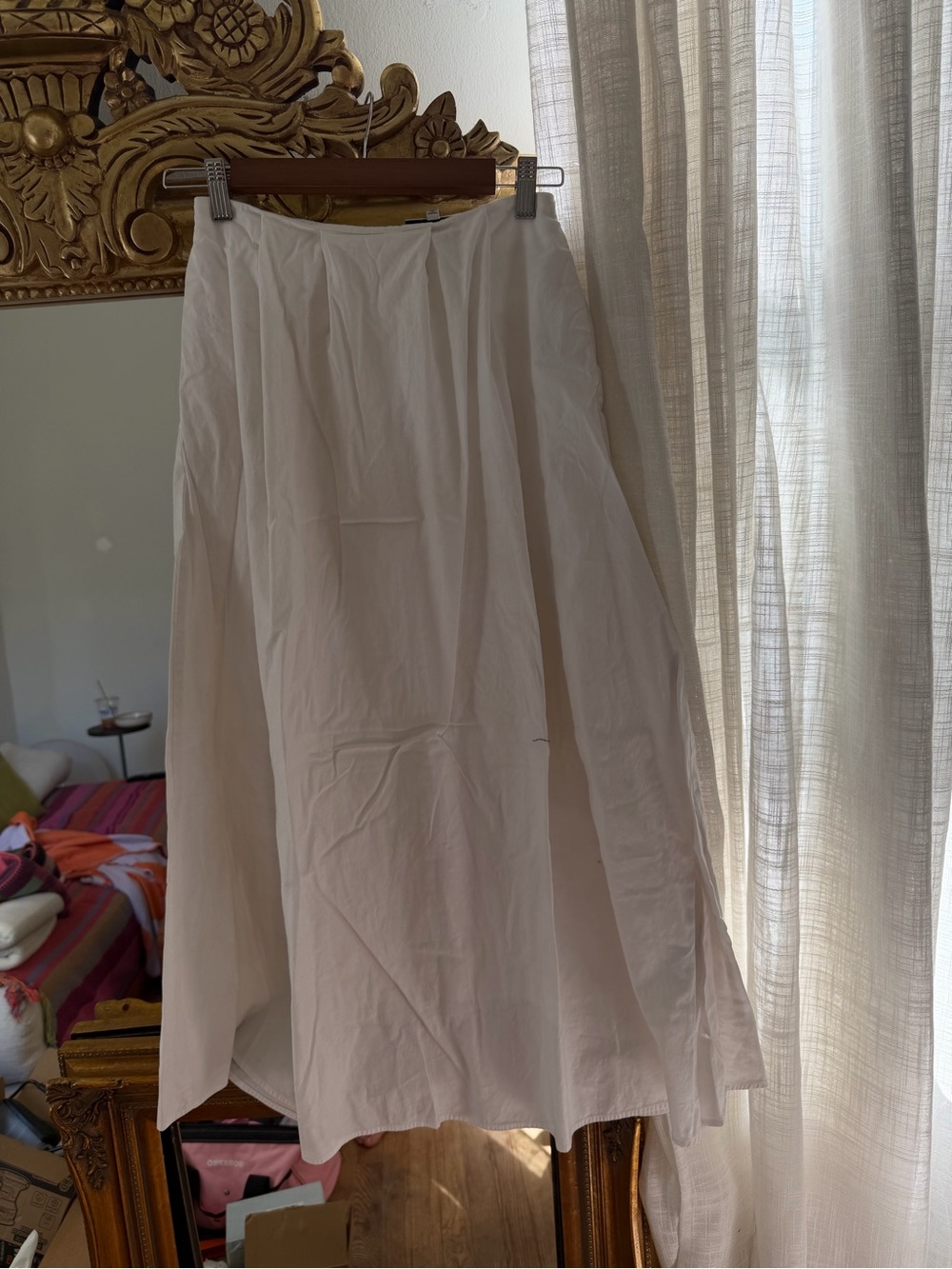 Reformation white A-Line Midi Skirt